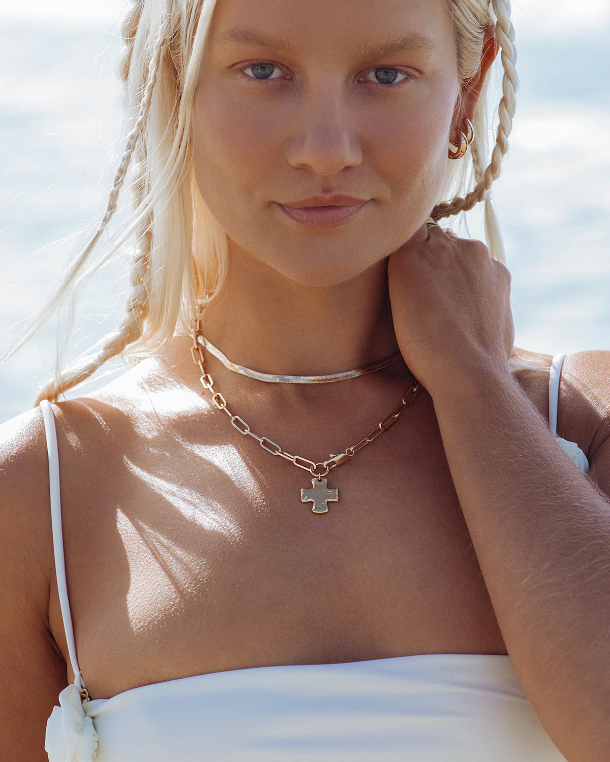 Collier Chaîne Croix Épaisse